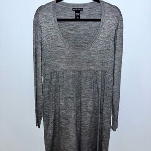New York & Company Charcoal Long Sleeve Dress